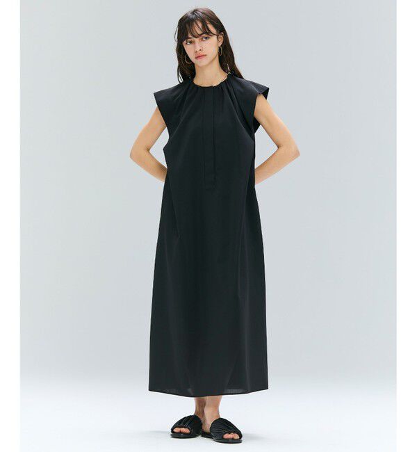 BEIGE,「【洗える/接触冷感/速乾/UVケア対応】BATEAU / フレンチスリーブAラインタックワンピース」|ワンピース|