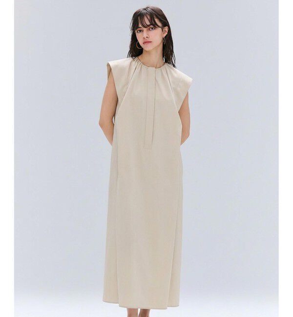 BEIGE,「【洗える/接触冷感/速乾/UVケア対応】BATEAU / フレンチスリーブAラインタックワンピース」|ワンピース|Beige