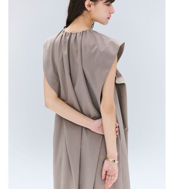 BEIGE,「【洗える/接触冷感/速乾/UVケア対応】BATEAU / フレンチスリーブAラインタックワンピース」|ワンピース|