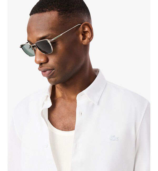 LACOSTE「スリムフィットミニマル長袖ボタンシャツ」|シャツ・ブラウス|