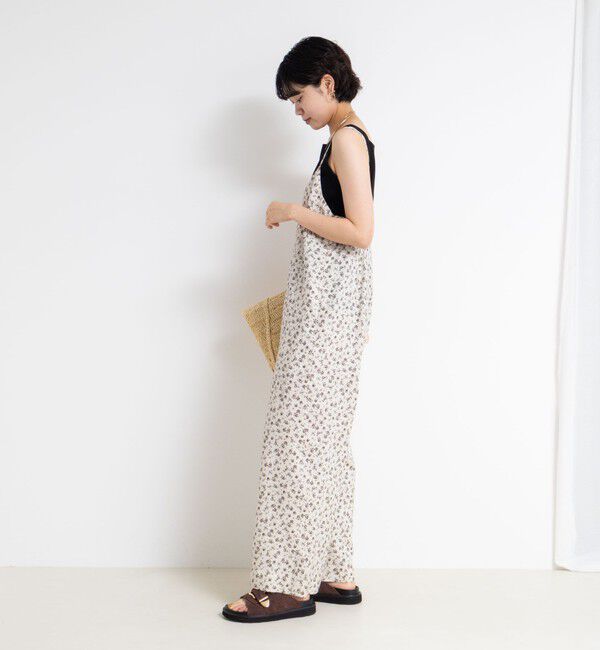 Rie Miller「ウォッシャブルシーチングプリントオールインワン」|オールインワン|