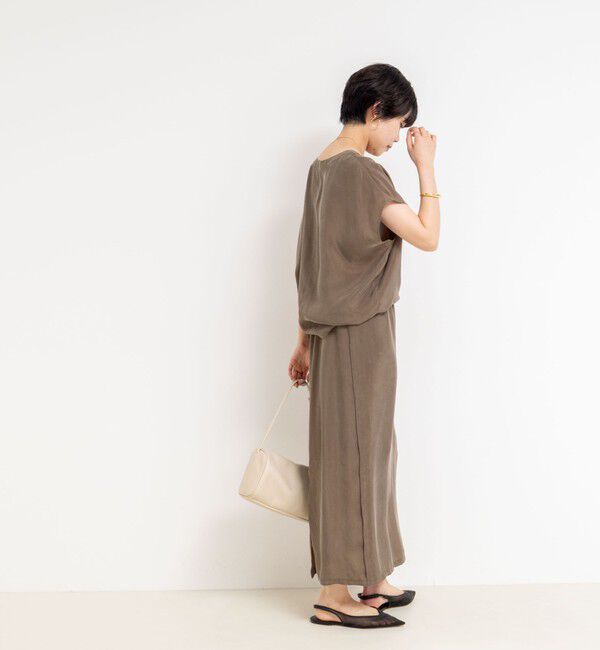 NOLLEY'S「《セットアップ対応》ウォッシャブルシルキーキュプラフレンチブラウス」|シャツ・ブラウス|