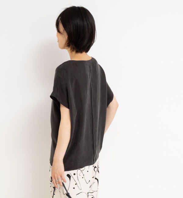 NOLLEY'S「《セットアップ対応》ウォッシャブルシルキーキュプラフレンチブラウス」|シャツ・ブラウス|