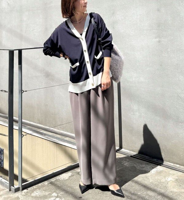 NOLLEY'S sophi「《セットアップ対応》ウォッシャブルダブルクロスサテンイージーワイドパンツ」|その他|