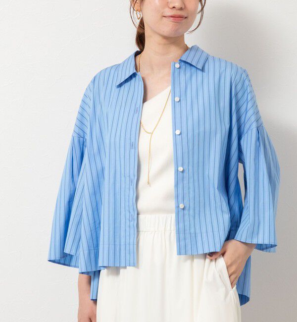 NOLLEY'S「《セットアップ対応》袖フレアボリュームシャツ」|シャツ・ブラウス|ブルー系その他