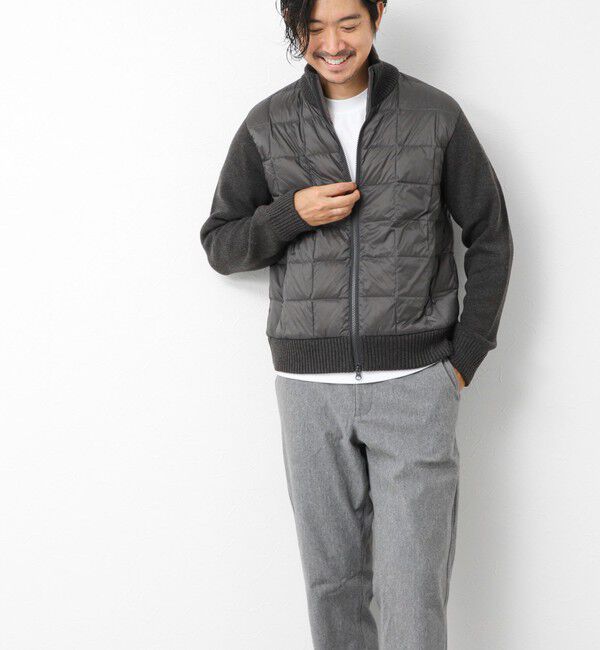 NOLLEY'S goodman「【TAION/タイオン】別注HI NECK DOWN JKT WITH SLEEVE KNIT 25AW」|ブルゾン・スタジャン|