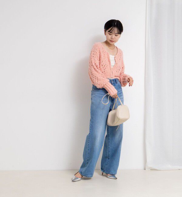 NOLLEY'S「《手洗い可能》カットフェザーヤーン透かし柄2WAYカーディガン」|カーディガン|