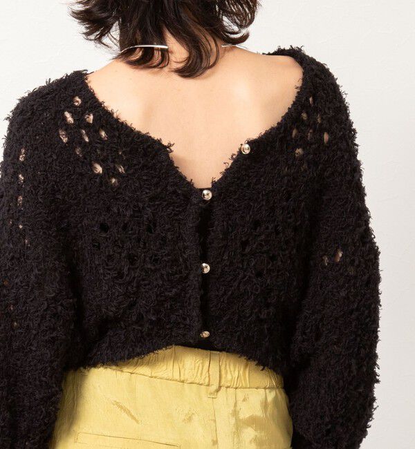 NOLLEY'S「《手洗い可能》カットフェザーヤーン透かし柄2WAYカーディガン」|カーディガン|