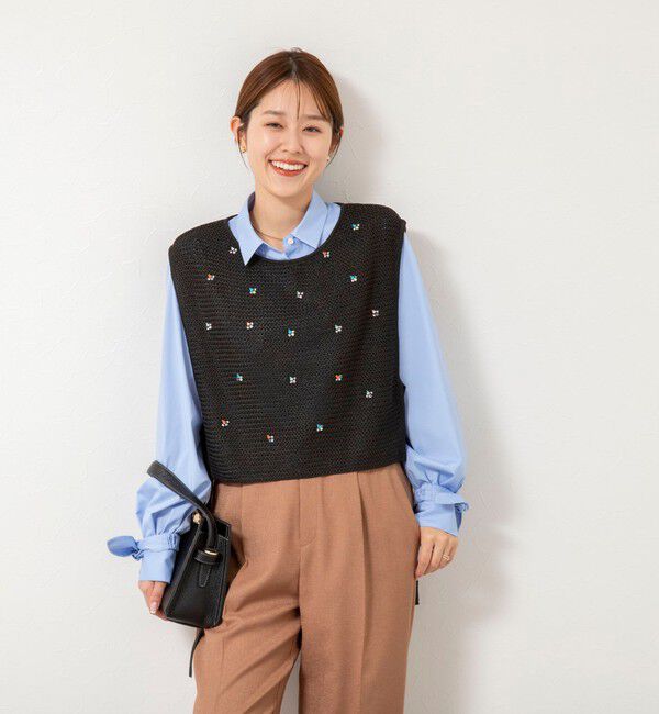 NOLLEY'S「《手洗い可能》ビジュー付ベスト」|ベスト・ジレ|