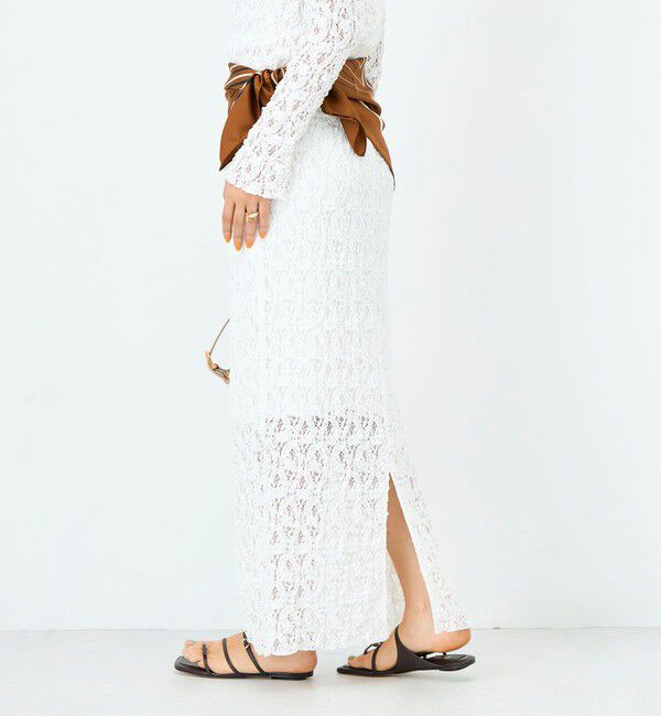 NOLLEY'S sophi「《セットアップ対応》ウォッシャブルストレッチレースタイトスカート」|タイト|