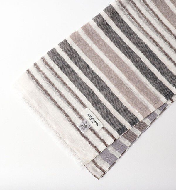 NOLLEY'S goodman「マルチボーダーストール50」|ストール|ブラック・グレー系1