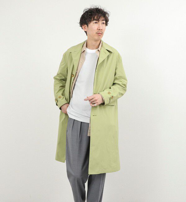 NOLLEY'S goodman「《ビジカジ対応》【ダントツ撥水】ステンカラーコート 26SS」|ステンカラーコート|イエローグリーン