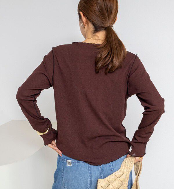 NOLLEY'S「ウォッシャブルドライテレコメロー配色プルオーバー」|Tシャツ・カットソー|