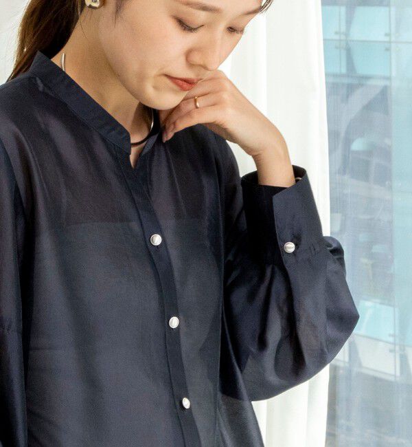 NOLLEY'S「ウォッシャブルシアー裾フリルブラウス」|シャツ・ブラウス|