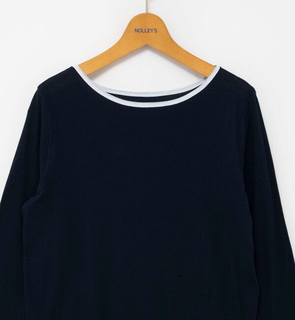 NOLLEY'S「ウォッシャブルシアー配色ロンＴ」|Tシャツ・カットソー|