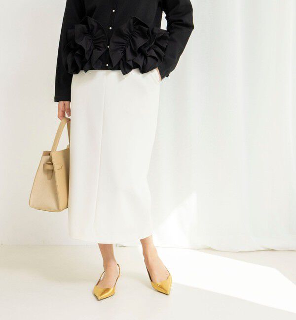 NOLLEY'S「ウォッシャブルニットジョーゼットタイトスカート」|タイト|