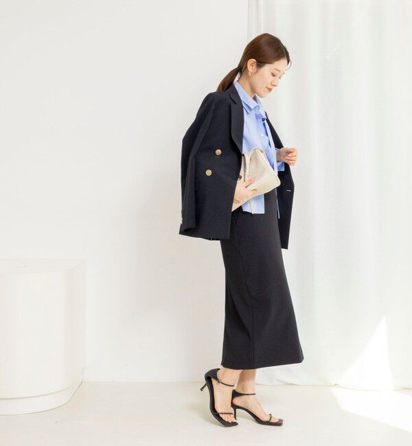 NOLLEY'S「ウォッシャブルニットジョーゼットタイトスカート」|タイト|