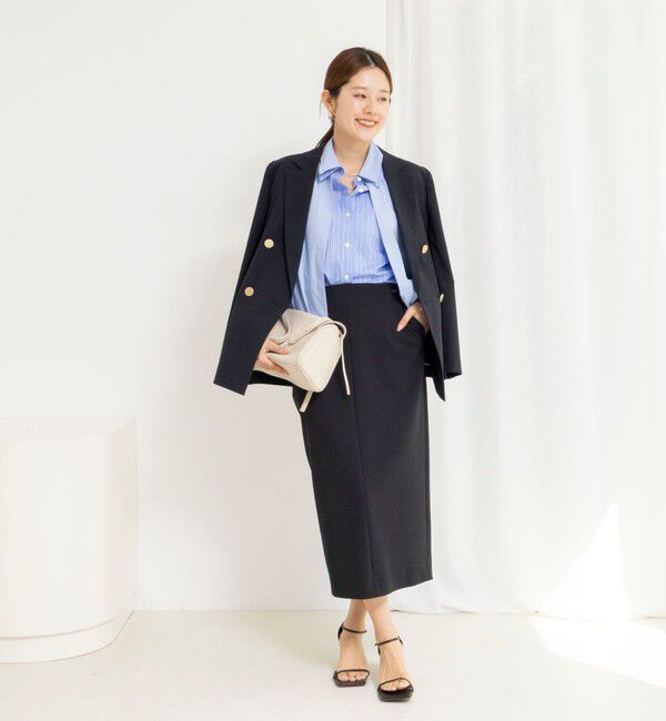 NOLLEY'S「ウォッシャブルニットジョーゼットタイトスカート」|タイト|