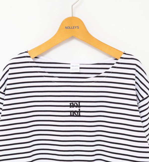 NOLLEY'S「【nolnol/ノルノル】ウォッシャブルシルケットボーダーショートT」|Tシャツ・カットソー|