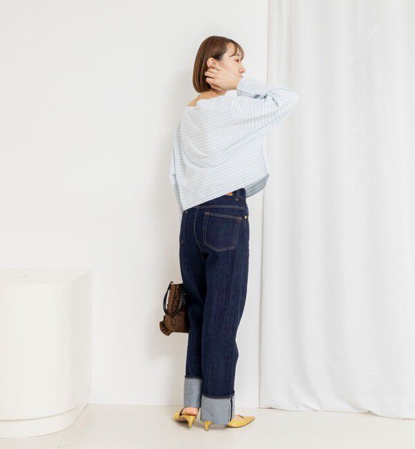 NOLLEY'S「【nolnol/ノルノル】ウォッシャブルシルケットボーダーショートT」|Tシャツ・カットソー|