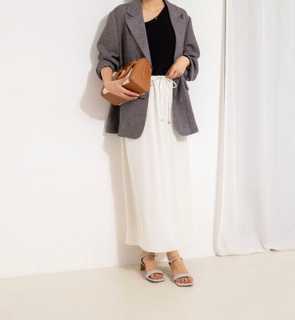 NOLLEY'S「ウォッシャブルハイスペックサテンロングスカート」|フレア|