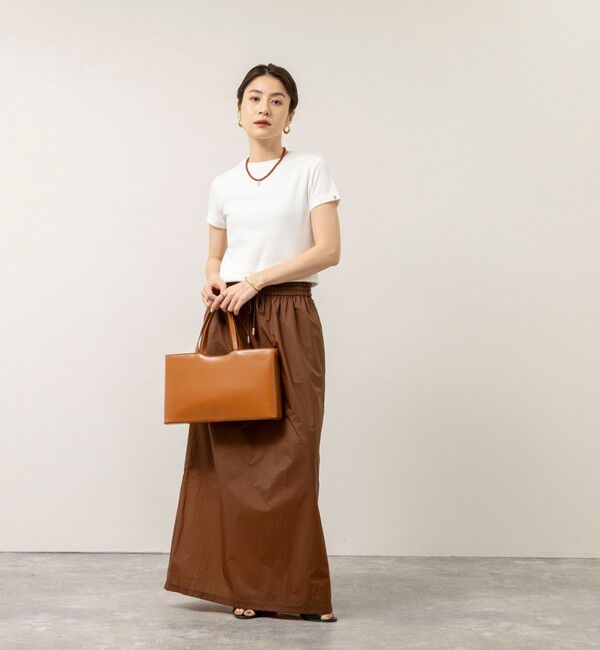 MAQWEL「【MAQWEL/マクウェル】ウォッシャブルCOTTON RIB 半袖Tシャツ」|Tシャツ・カットソー|