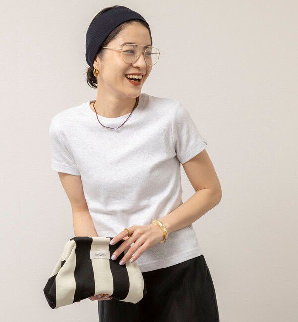 MAQWEL「【MAQWEL/マクウェル】ウォッシャブルCOTTON RIB 半袖Tシャツ」|Tシャツ・カットソー|