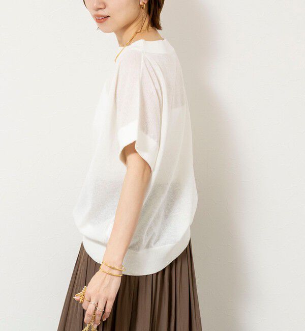 NOLLEY'S「《手洗い可能》コットンセルロースリラックスプルオーバー」|ニット・セーター|オフホワイト