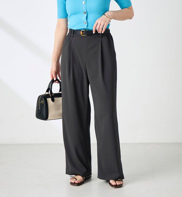 NOLLEY'S sophi「《セットアップ対応》ウォッシャブルツイルイージーワイドパンツ」|その他|