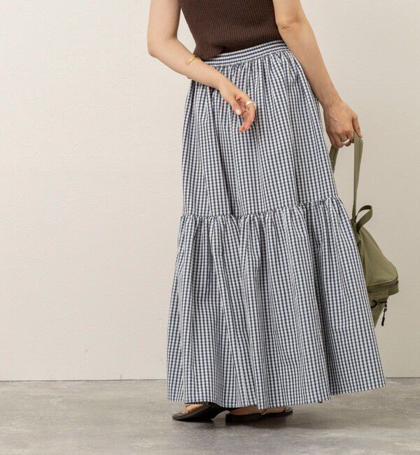 MAQWEL「【MAQWEL/マクウェル】ウォッシャブルチェックスカート」|フレア|