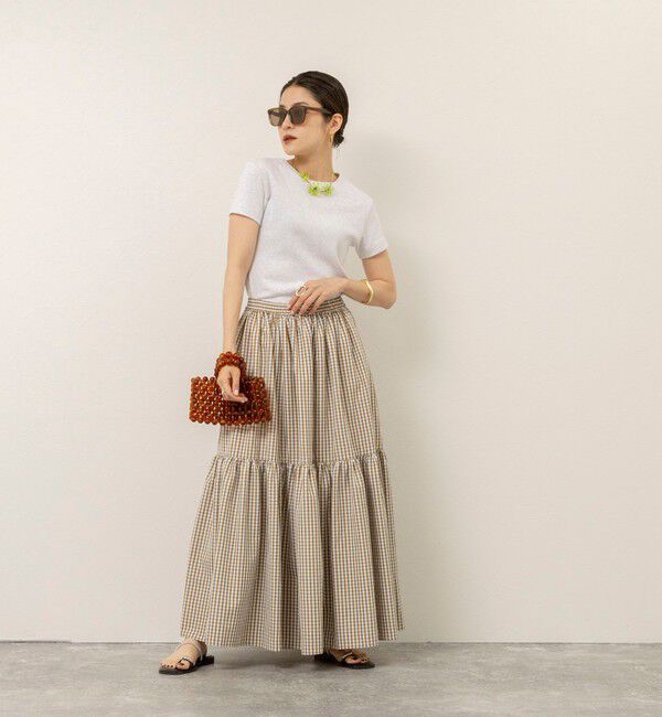 MAQWEL「【MAQWEL/マクウェル】ウォッシャブルチェックスカート」|フレア|