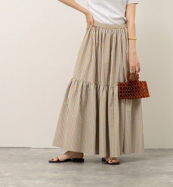 MAQWEL「【MAQWEL/マクウェル】ウォッシャブルチェックスカート」|フレア|