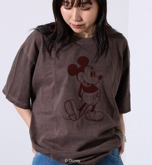 GLOSTER「【GOOD ROCK SPEED】MICKEY / フロッキープリントTシャツ」|Tシャツ・カットソー|