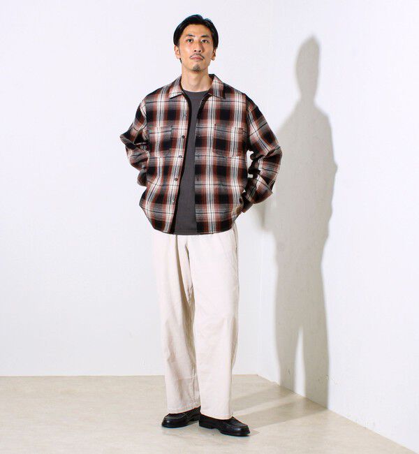 GLOSTER「【残暑にも快適なさらっとシャツ】ワッフルチェック ロングスリーブシャツ オンブレチェック」|シャツ・ブラウス|