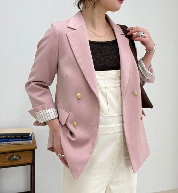 fredy emue「ダブルブレストジャケット」|テーラードジャケット|ベビーピンク