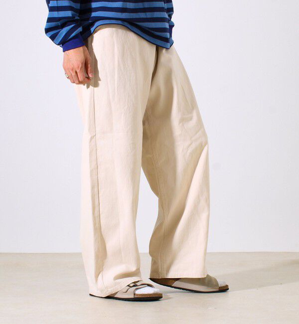 GLOSTER「【ワイド好き必見】ダック地 ワイドシルエットパンツ」|チノ|
