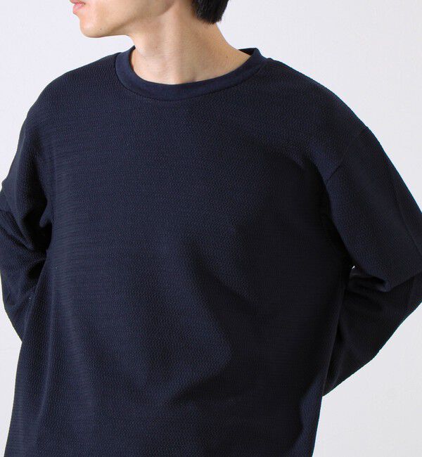 GLOSTER「【シリーズ累計人気】【ジャケットのインナーにおすすめ】ふくれジャガードロンT」|Tシャツ・カットソー|