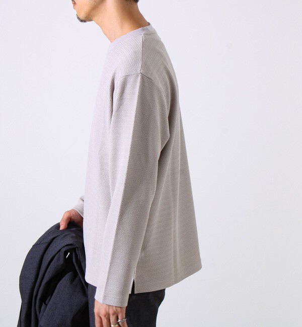 GLOSTER「【シリーズ累計人気】【ジャケットのインナーにおすすめ】ふくれジャガードロンT」|Tシャツ・カットソー|