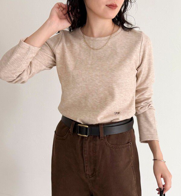 fredy emue「起毛テレココンパクトプルオーバー」|Tシャツ・カットソー|ベージュ
