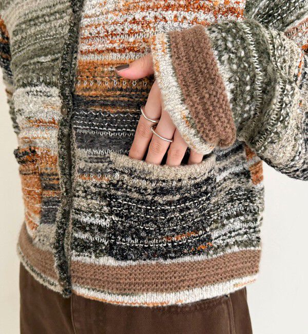 fredy emue「ツイードボーダーカーディガン」|カーディガン|