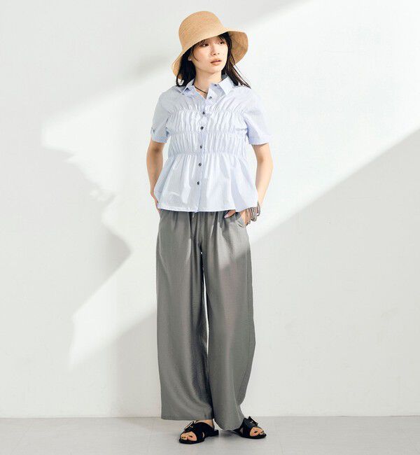 fredy emue「シャーリング半袖シャツ」|シャツ・ブラウス|
