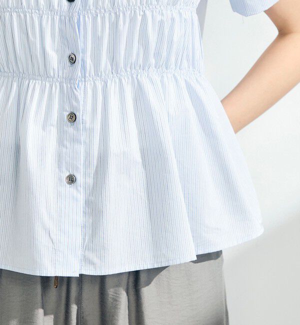 fredy emue「シャーリング半袖シャツ」|シャツ・ブラウス|