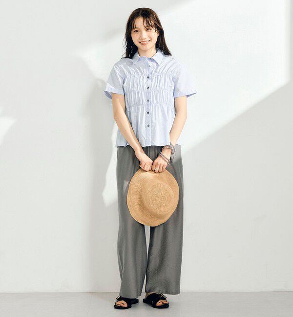 fredy emue「シャーリング半袖シャツ」|シャツ・ブラウス|