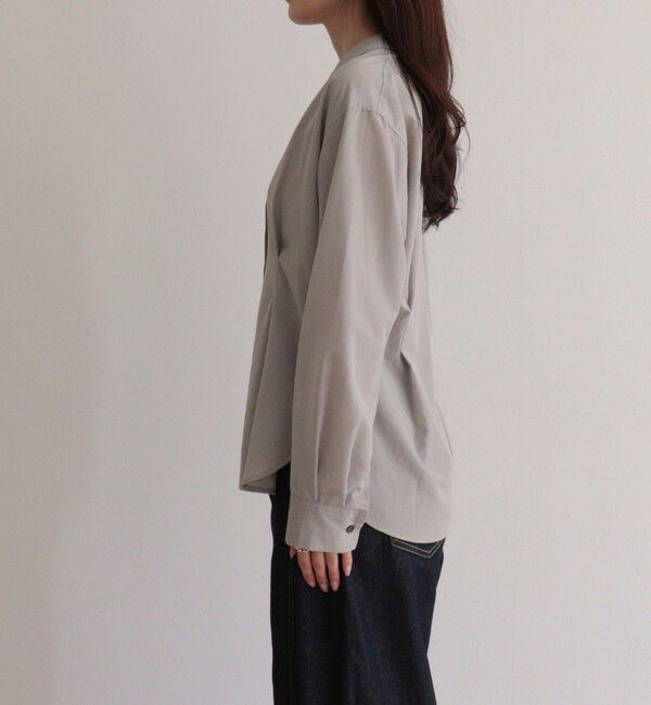 fredy emue「【人気アイテムの夏バージョン】リネン混シアーテーラードシャツ」|シャツ・ブラウス|