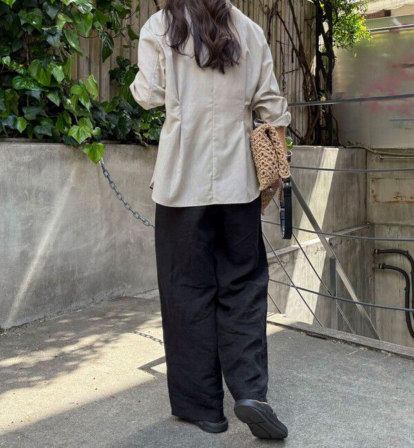 fredy emue「【人気アイテムの夏バージョン】リネン混シアーテーラードシャツ」|シャツ・ブラウス|