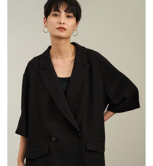 SALON adam et rope'「バックサテンハーフスリーブジャケット［セットアップ対応・今から秋まで］」|テーラードジャケット|