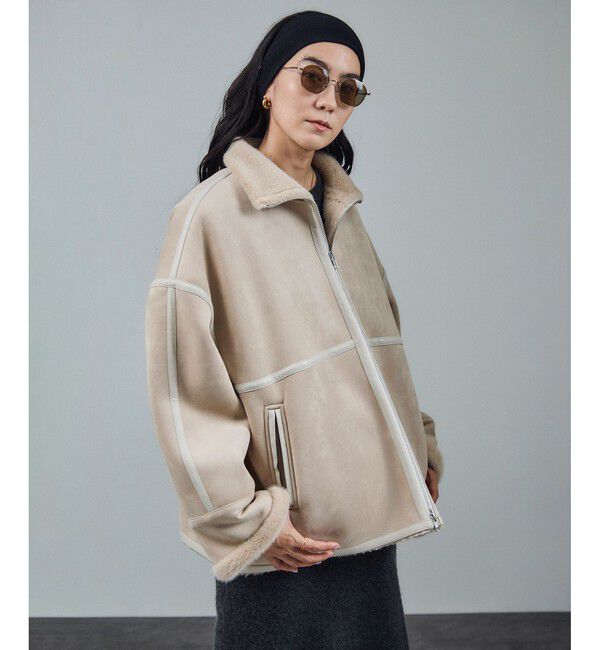 SALON adam et rope'「【WEB限定】フェイクムートンショートコート」|その他|