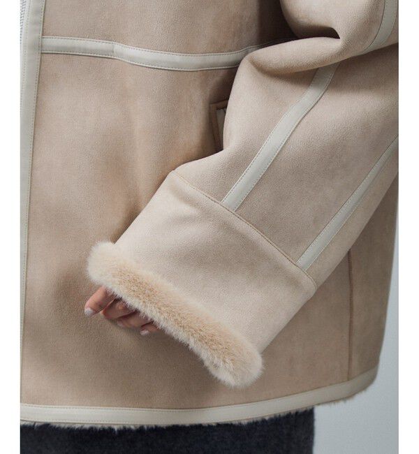 SALON adam et rope'「【WEB限定】フェイクムートンショートコート」|その他|