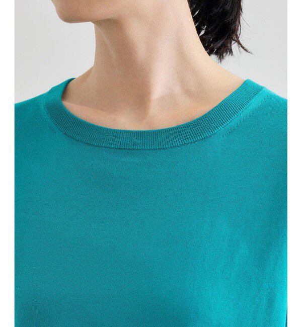 ROPE「【洗える】オーガニックコットンハイゲージフレンチスリーブニット」|ニット・セーター|