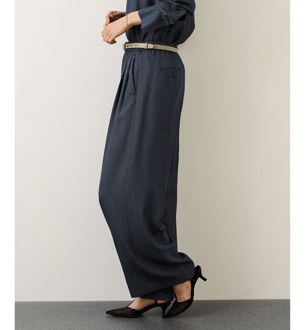 ROPE「イージータックワイドパンツ/セットアップ対応・イージーケア」|チノ|ネイビー(40)